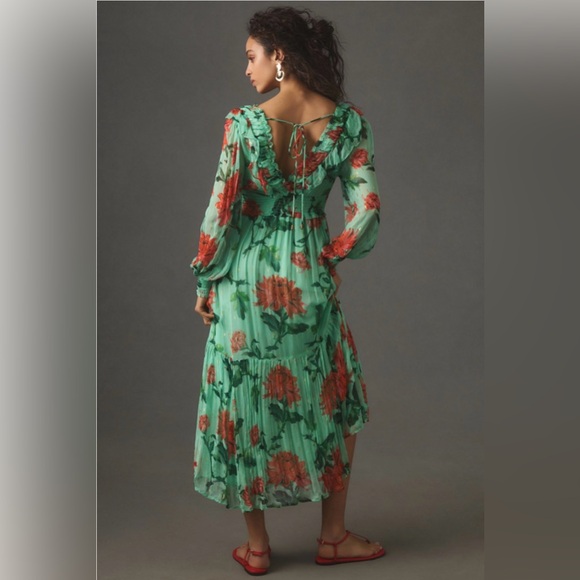 Anthropologie The Odetta Ruffled V Neck Dress⚜️ - Picture 5 of 5